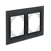 Минск Рамка 2-местная стеклянная черная EKF