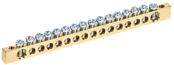 Шина PEN "земля-ноль" 6х9мм 16/2 (16групп/крепеж по краям) IEK