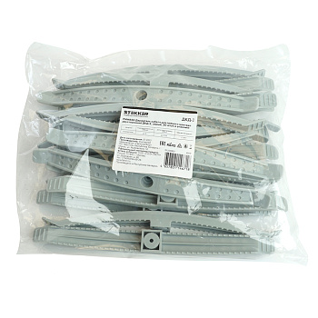 Держатель кабеля для прямого монтажа двусторонний ДКД-2 STEKKER PMHR2G, серый (20шт в упак)