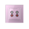 Розетка аудио RCA "2-ой тюльпан" двойная Розовая Livolo