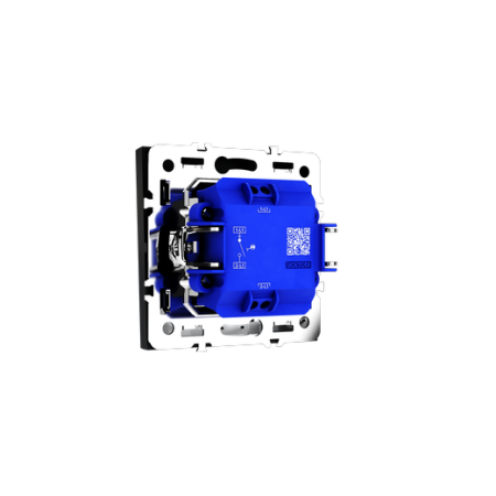 Выключатель встраиваемый Voltum S70 одноклавишный с подсветкой 10А, (черный матовый)