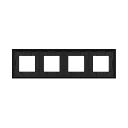 Рамка для четырех розеток Черная Livolo