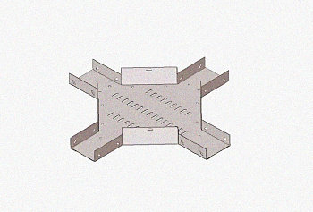 Лоток крестообразный замковый глухой КМЗГ 200х80 УТ1,5, горячее цинкование, S0,8