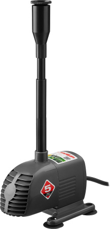 Насос фонтанный, ЗНФЧ-20-1.6, для чистой воды, напор 1,6 м, насадки: колокольчик, каскад, 28 Вт, 20 л/мин ЗУБР