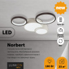 Люстра потолочная димм.с ДУ LED 64W 4224Лм 220V NORBERT белый,черный LUMION