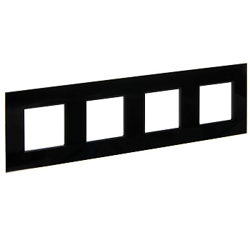 SKANDY Рамка 4-местная SK-F24Bl стекло черный IEK