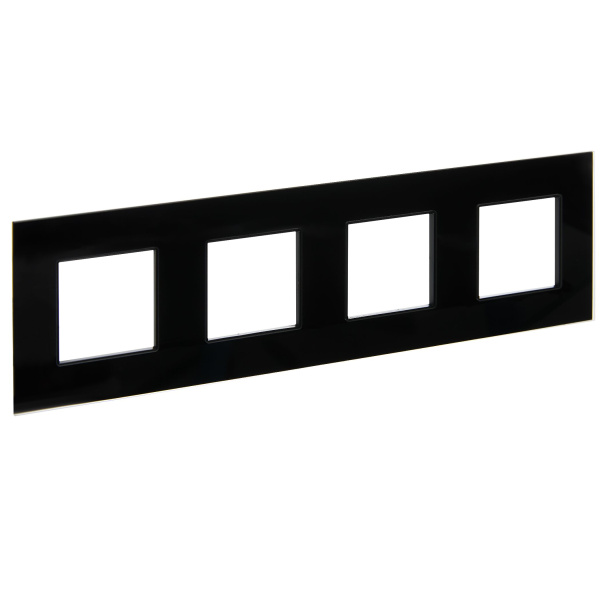 SKANDY Рамка 4-местная SK-F24Bl стекло черный IEK