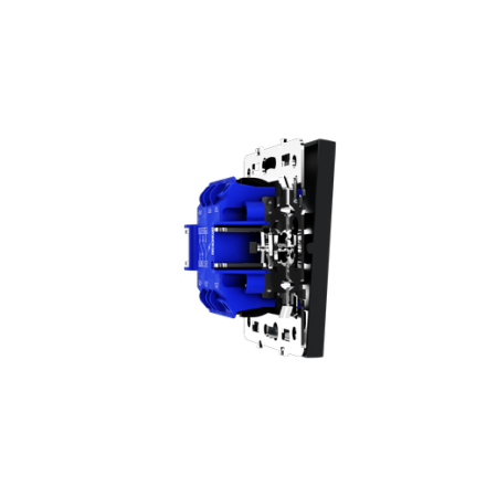 Проходной переключатель встраиваемый Voltum S70 двухклавишный с подсветкой 10А, (графит)