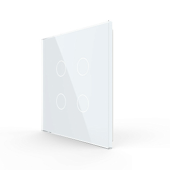 Панель для сенсорного выключателя UK стандарт, 4 клавиши, цвет белый, стекло Livolo