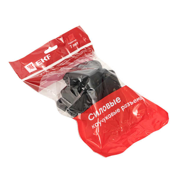 Розетка настенная с защитной крышкой каучуковая наклонная 380В 3P+PE 32A IP44 EKF