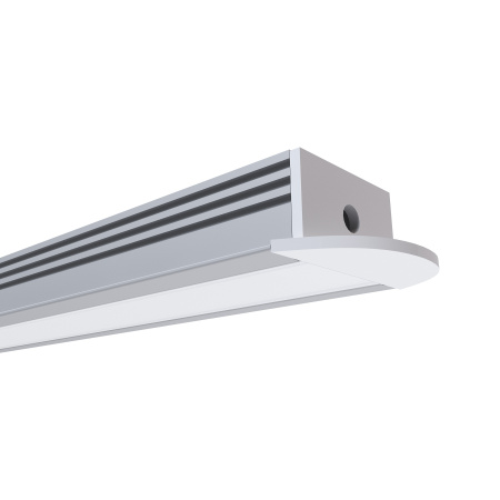 GM-08-12 Профиль алюминиевый для светодиодной ленты, анод., встраиваемый, серебро, 24х12мм, 2м, шир. ленты до 12мм, индивидуальная упаковка (рассеиват