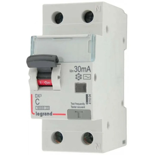 Дифференциальный автоматический выключатель АВДТ 1П+N 25А С 30мА DX3 Legrand Дифференциальный автоматический выключатель АВДТ 1П+N 25А С 30мА DX3 Legrand