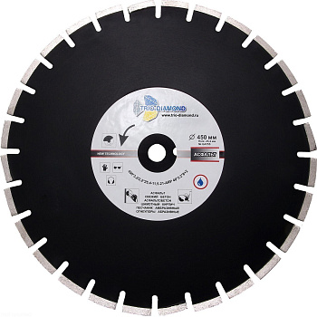 Диск алмазный отрезной 450*25,4*12 Асфальт Серебряная пайка GA775 Trio-Diamond