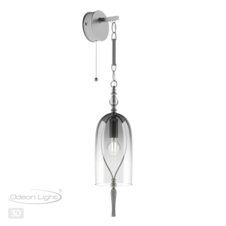 Бра с выкл.E14 1*40W BELL серебристый/дымчатый/стекло ODEON LIGHT