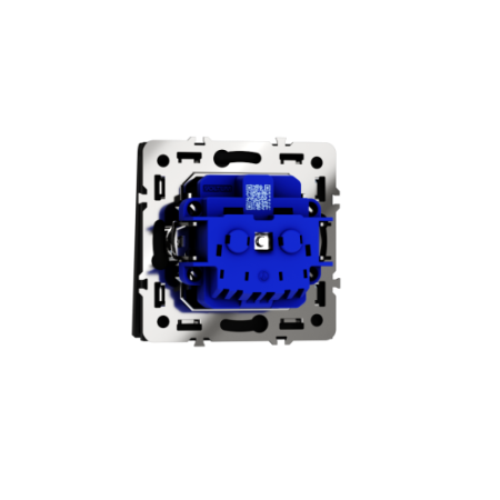 Розетка встраиваемая Voltum S70 с заземлением, защитными шторками и крышкой 16А, (черный матовый)