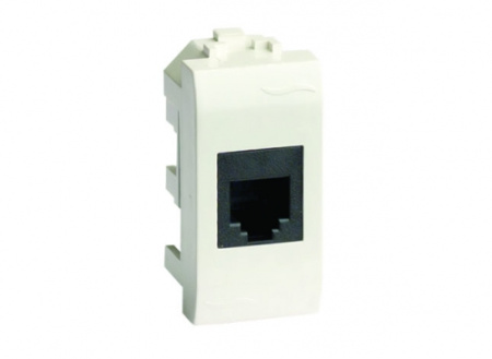 Телефонная розетка RJ-11 (разъем AMP), белая, 1мод. DKC