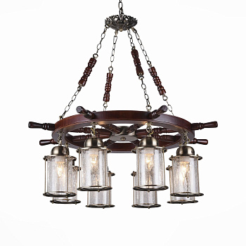 Люстра подвесная Бронза, Коричневый/Прозрачный с эфектом трещин E27 8*40Вт SL150.303.08 ST LUCE