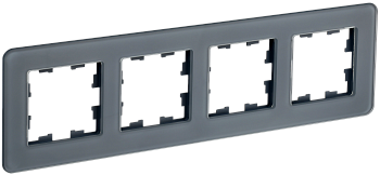 BRITE Рамка 4-мест. РУ-4-2-Бр стекло графит RE IEK