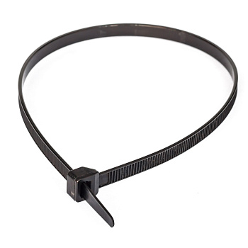 Хомут-стяжка кабельная нейлоновая 7,6х400 мм черная (100 шт/5000 шт уп/кор) Промрукав
