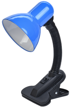 LIGHTING Светильник настольный 1001 на прищепке Е27 синий IEK