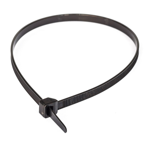 Хомут-стяжка кабельная нейлоновая 7,6х400 мм черная (100 шт/5000 шт уп/кор) Промрукав