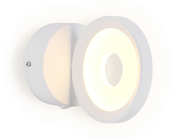 Настенный светодиодный светильник с выключателем FW198 WH белый LED 3000K 12W D130*190 Ambrella Light