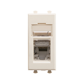 Компьютерная розетка RJ-45 модульная, кат.5е экранированная, "Avanti","Ванильная дымка", 1 модуль DKC