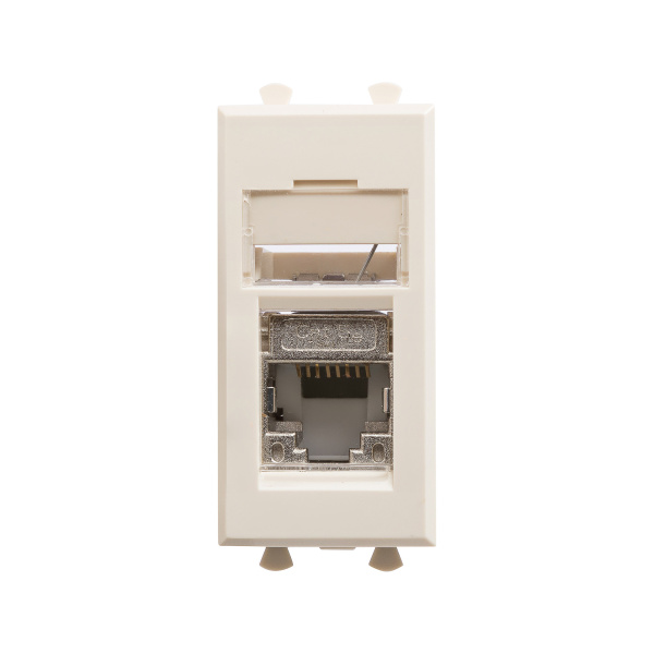 Компьютерная розетка RJ-45 модульная, кат.5е экранированная, "Avanti","Ванильная дымка", 1 модуль DKC