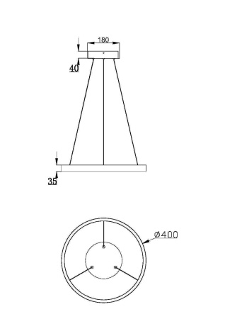Подвесной светильник LED 24Вт Черный IP20 Rim MOD058PL-L22BK Maytoni