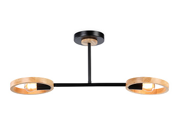 Подвесной светильник со сменной лампой TR8244/2 BK/LWD черный/светлое дерево E27/2 max 40W 590*165*220 Ambrella Light