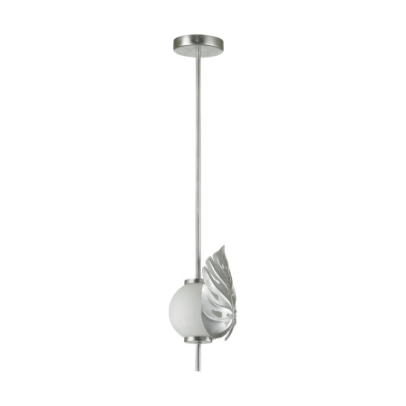 Подвес E14 1*40W JUNGLE серебристый/белый/стекло B ODEON LIGHT