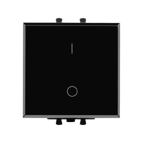 Выключатель двухполюсный одноклавишный модульный, "Avanti", "Черный квадрат", 2 модуля DKC