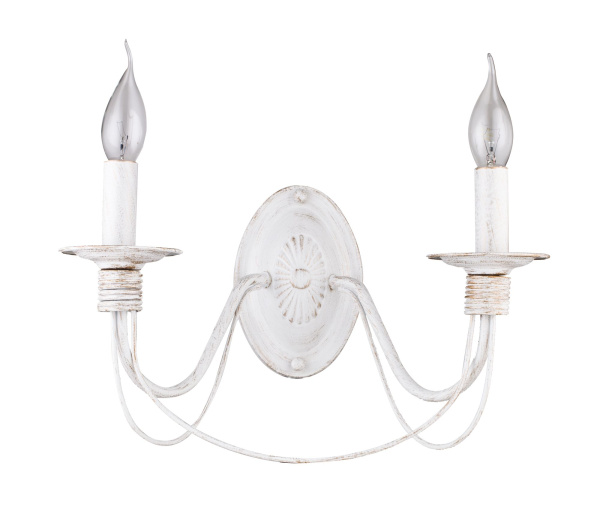 Настенный светильник (бра) 2*E14 60Вт Белый с Золотом IP20 Velia FR2046-WL-02-WG Freya Настенный светильник (бра) 2*E14 60Вт Белый с Золотом IP20 Velia FR2046-WL-02-WG Freya