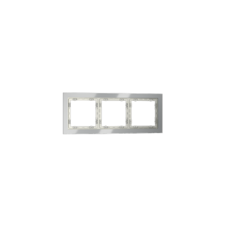 Рамка стеклянная Voltum S70 на 3 поста, (сталь, стекло)