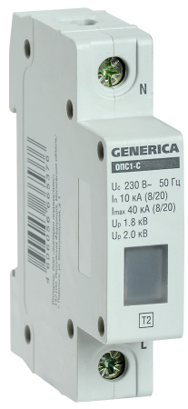 Ограничитель импульсных перенапряжений ОПС1-C 1Р 10/40кА 230В GENERICA