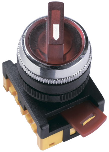 Переключатель АNСLR-22-3 на 3 фиксированных положения "I-O" 1з+1р неон/240В красный IEK