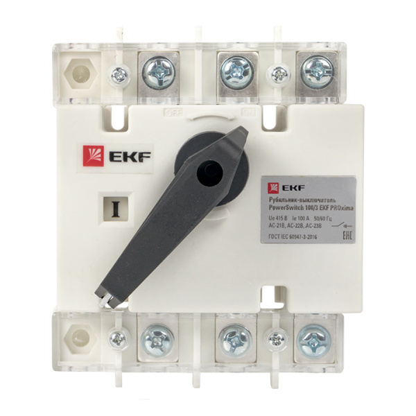 Рубильник-выключатель 100A 3П c рукояткой управления для прямой установки PowerSwitch PROxima EKF