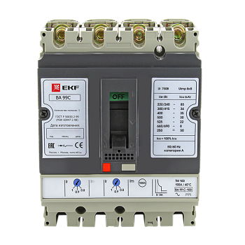 Выключатель автоматический ВА-99C (Compact NS) 100/ 63А 3П+N 36кА EKF PROxima