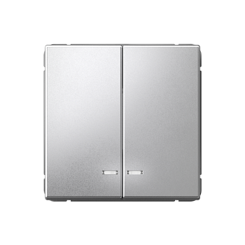 ARTGALLERY 2-клавишный ВЫКЛЮЧАТЕЛЬ с подсветкой, сх.5а, 10АХ, механизм, АЛЮМИНИЙ Systeme Electric