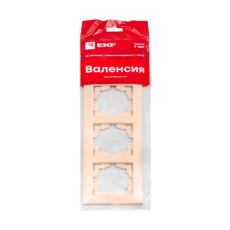 Валенсия Рамка 4-местная кремовая EKF