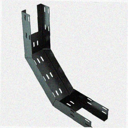 Лоток перфорированный КП 500х80-90 УХЛ1 для поворота трассы вверх на 90, оцинкованный лист, S1,5