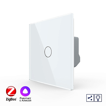 Одноклавишный проходной умный сенсорный диммер Livolo ZigBee, 1 пост, Белый VL-C701SD2Z-2WG