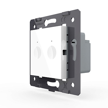 Двухклавишный сенсорный выключатель Module, цвет белый (механизм) Livolo