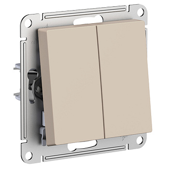 ATLASDESIGN 2-клавишный ПЕРЕКЛЮЧАТЕЛЬ, сх.6/2, 10АХ, механизм, ПЕСОЧНЫЙ Schneider Electric