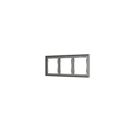 Рамка пластиковая Voltum S70 на 3 поста, (сталь)
