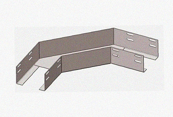 Лоток угловой замковый перфорированный КГЗ 500х85-90 УТ1,5 поворот на 90, горячее цинкование, S1,5