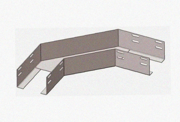 Лоток угловой замковый перфорированный КГЗ 500х85-90 УТ1,5 поворот на 90, горячее цинкование, S1,5