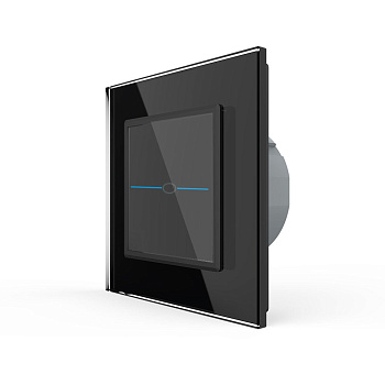 Сенсорный выключатель Quadro 1 клавиша 1 пост Черный Livolo