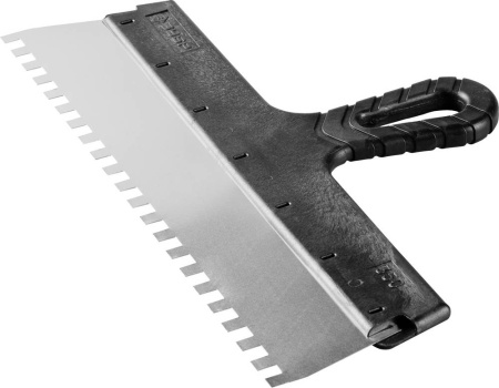 Шпатель "Мастер" ФАСАДНЫЙ, нержавеющее полотно, 350мм, зуб 8х8мм ЗУБР