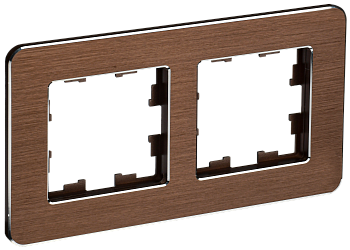 BRITE Рамка 2-мест. РУ-2-1-Бр металл коричн. RE AL IEK